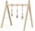 GOPLUS Gimnasio Bebé Plegable de Madera, Arco de Juego Bebé de 3+ Meses, Gimnasio Plegable con 3 Anillos de Juego 60 x 44 x 60 cm (Natural)