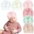 Gorros de turbante suaves para bebé, para niñas, recién nacidos, con lazo, gorros de primera persona para 0-3 años, 6 piezas, blanco, beige, melocotón, morado pálido, azul y café claro