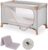 Hauck Set de Cuna de Viaje Bebe Dream n Play Plus con Colchón y Mosquitera, Parque Infantil Bebe desde el Nacimiento – Dusty Cork