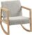 HOMCOM Mecedora Tapizada en Borreguito Silla Mecedora con Patas de Madera de Caucho y Reposabrazos Sillón Relax Carga 150 kg para Dormitorio Salón Gris
