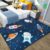 Judy1980 Children’s Universe Planet Astronaut Living Room Mat Non-Slip Azul y Negro Carpets Children’s Mat Lavable (B, 120 x 160 cm)