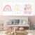 Juego de 3 pósteres para habitación infantil, decoración de pared, Decoracion Habitacion Bebe, Laminas Decorativas, Arcoiris, Sol, Amar Cuadros de Niña para Habitación Infantil,A4(sin Marco)
