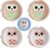 Juego de 4 protector enchufes, búho de silicona tapa enchufes bebe, protección infantil (blanco y albaricoque).