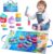 Juego Pesca con 15 Peces Tela, Educativos Juguetes Niños 1 2 3 Año, Juguetes Montessori para Niños 1 Años, Cubos Apilables – Regalo Bebes 6-12-18 Meses