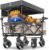 KESSER® Carro plegable GTS-9100 con techo, carro de transporte, plegable, soporta hasta 150 kg, con ruedas de goma dura y frenos de estacionamiento delantero/trasero, incluye cerradura, cubierta