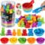 KIMIGO Montessori Juguete Educativo,Clasificar Juegos,Juguetes educativos con Tazas,Juego de Combinación de Color,Motricidad Fina,Juguetes para Niños Contar,Juguetes Educativos para Niños 2 3 4 años
