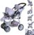 Knorrtoys 16444 – Cochecito Doble para muñecas Milo – Star Grey Pink