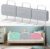 Kuro-sagol Barrera de Seguridad para niños – Barrera de Cama para niños con protección de Bordes, Seguridad para Cama Infantil, Altura Ajustable 40-60 cm, Desmontable, portátil, Gris, 50cm