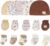 MAMIMAKA Gorras de bebé guantes y calcetines cálidos gruesos de algodón recién nacido accesorios esenciales (sombreros+guantes+calcetines de terry),0-6 meses, Set-13 Osos/Beige/Caqui, 0-6 Meses