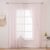 MIULEE Cortinas Rosa Infantiles Niña Dormitorio, Bonitas Visillos con Pompones 2 Piezas, 2X140 x 175cm, Cortinas Translucidas Habitacion Bebe, Cortinas Visillos Rosa para Juvenil Niña Dormitorio