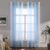 MIULEE Cortinas Salon Modernas con Rayas Blanco y Azul Bebé, Bonitas Cortinas Dormitorio Juvenil con Ojales, Translucidas Visillos Cortos para Ventanas Habitacion, Visillos Salón 2 Piezas, 2X140x175CM