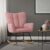 ML-Design Mecedora con Funda de Rizo Rosa Tumbona con Guías de Madera Sillón Ergonómico Reclinable con Reposabrazos Diseño Elegante Mueble Tapizado para Relax Salón Dormitorio Balcón