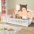 Mokylor Cama Infantil Convertible de Madera Maciza de Pino con Certificado EN747 Seguridad Anticaídas15 Listones y 100kg de Capacidad Diseño Ergonómico para Aprendizaje Autónomo
