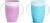 Munchkin Vaso Aprendizaje, Set de Vasos 360° con Asas, Vaso Antiderrame Libre de BPA para Bebés a Partir de los 6 Meses y Niños Pequeños, Apto para Lavavajillas, Lote de 2 x 207 ml, Azul/Morado