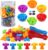 NEWSTYLE Montessori Juguete Educativo, Juguetes para Niños Contar con los Koala Juego 58 Piezas Juego de Combinación de Color con Vasos Apilables Juguete para Niños de 3 4 5 6 años