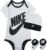 NIKE Conjunto de Tres Piezas de Sombrero, Body y botín Calcetines, Ropa Deportiva Blanca, 6-12 Meses (Pack de 6) Unisex bebé