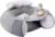 Nuby Little Penguin Sit-Me-Up – Cojín hinchable para bebés – Asiento de suelo hinchable para sentarse y jugar con bandeja y juguete – Gris – 6+ meses