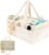 Organizador de pañales para bebé, 38 x 25,4 x 17,8 cm, bolsa de pañales de peluche, organizador de doble cierre de con compartimentos intercambiables, cesta para pañales portátil, para
