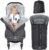 Orzbow Saco de Silla Paseo Universal Invierno,Impermeable Saco de Silla Bebe con Forro Terciopelo Coralino Térmico,Capucha con Cordón,Tira Reflectante, y Cremallera (Gris Oscuro)