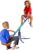 Outsunny Balancín para Niños Carga 90 kg Sube y Baja Infantil Giratorio 360° con Barra con Longitud Ajustable Poste Amortiguador Asa Suave Asiento Cómodo y Base de Acero para Patio Jardín Multicolor