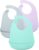 PandaEar Juego de 3 baberos de silicona para bebés y niños pequeños súper finos y ligeros |Azul/Morado/Gris|10-72 meses