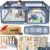 Parque Infantil Bebe 120×120 + Alfombra de Juegos Bebe Acolchada + 4 Anillas + Bolsa De Guardado y Transporte – Corralito Bebe es Ideal Para Que Pueda Gatear Con Seguridad