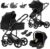 Prokoke Carrito Bebe 3 en 1, Carro Bebe 3 Piezas con Empuje Reversible de Dos Vías, Cochecito Bebe 3 Piezas con Estructura de Aleación de Aluminio, Coche Bebe 3 en 1 Recién Nacidos (black 588)