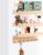 Rainmae Estantería para niños, juego de 3 unidades, 40 cm, para habitación infantil, con ganchos de madera, ideal para libros y juguetes, 100% madera