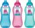 Sistema – 3 botellas de plástico, basta girar y beber, 330 ml, colores azul, rosa y verde
