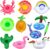 Soporte Inflable para Bebidas, 11 Piezas de Flotador de Piscina, Accesorios con Mini Bomba de Aire, Taza Flotante para Fiesta, Piscina, Estera para Bebidas de Cerveza, Zumo para Soporte de