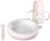 Suavinex, Vajilla para Bebés con Plato Térmico, Mantiene la Comida Caliente. Incluye: Cuchara de Silicona + Vaso de Aprendizaje con Asas y Boquilla de Silicona + Plato Térmico, +6 Meses, Bears Rosa