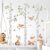 Tanlaby Abedul Animales Adhesivos Pared Grande Bosque Árbol Pegatinas de Pared Ciervo Zorro Conejo Vinilos Decorativos para Niños Bebés Habitación Dormitorio Guardería