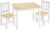 TecTake 402376 Conjunto de Muebles Mesa y 2 sillas Madera Blanco