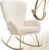 TecTake® Mecedora con Respaldo Grande y cojín extraíble, Acolchado Grueso, Estructura de Acero Resistente, sillón, Silla Relax, butaca Dormitorio, Mecedora Lactancia – Crema/Oro