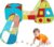 Tienda Campaña Infantil, 4 en 1 Pop Up Plegable Casitas con Tunel Exterior o Interior, de 1 año Niños Niñas Juguetes Regalos (Azul)