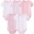 TONE Chalecos de bebé de manga corta para bebés recién nacidos y niñas 0-3m/3-6m/6-9m/9-12m algodón, paquete de 5