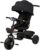 Triciclo de bebé evolutivo, triciclo 5 en 1 con barra de empuje de 18 meses a 25 kg, bicicleta bebe 1 año evolutivo, luces y música + asiento giratorio + diseño sentado e inclinado (negro)