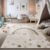 TT Home Alfombra para habitación Infantil Alfombra de Juego Motivo Arco Iris Efecto 3D Estructura en Bucle Suaves Tonos Naturale, Tamaño:80×150 cm