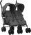 vidaXL Carrito para Gemelos Cochecito Sillita Gemelar Silla de Paseo Canasta Niños Reposapiés Ajustable Dosel Plegable de Acero Gris Antracita
